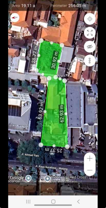 dijual tanah jalan ahmad yani sidoarjo