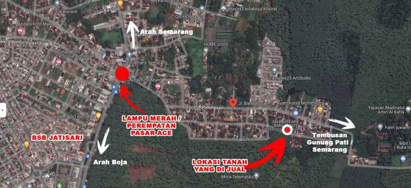 dijual tanah jl bandungsari jalan