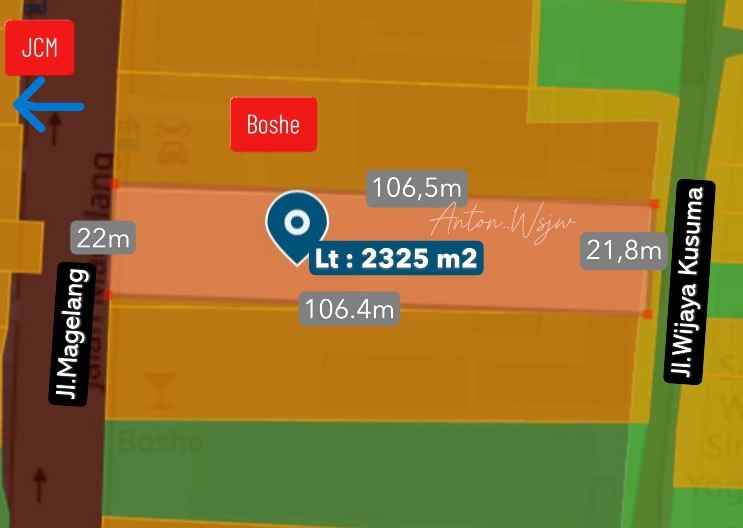 dijual tanah jl magelang no km 5 8 kutu