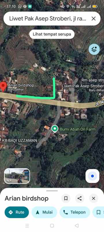 dijual tanah jl nasional iii ciaro