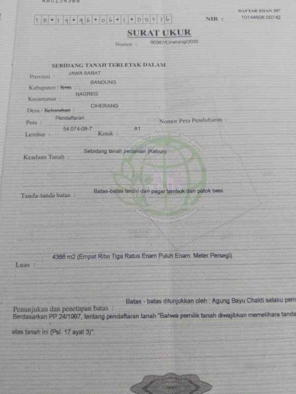 dijual tanah jl raya bandung garut