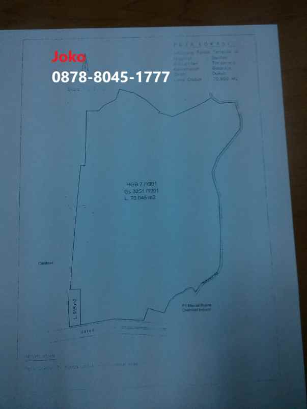 dijual tanah jl raya serang