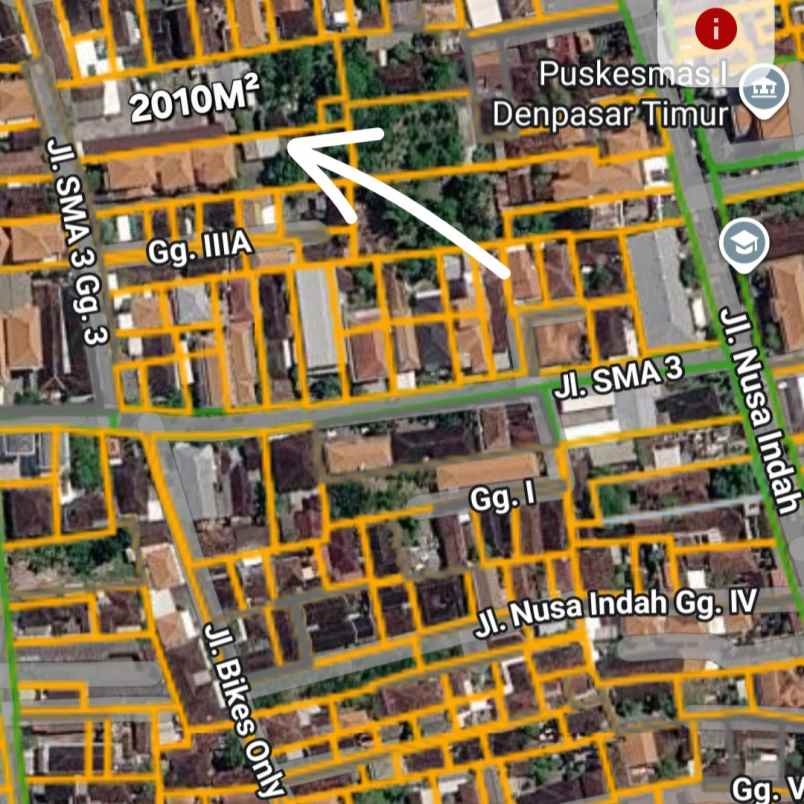 dijual tanah jl sma 3 nusa indah