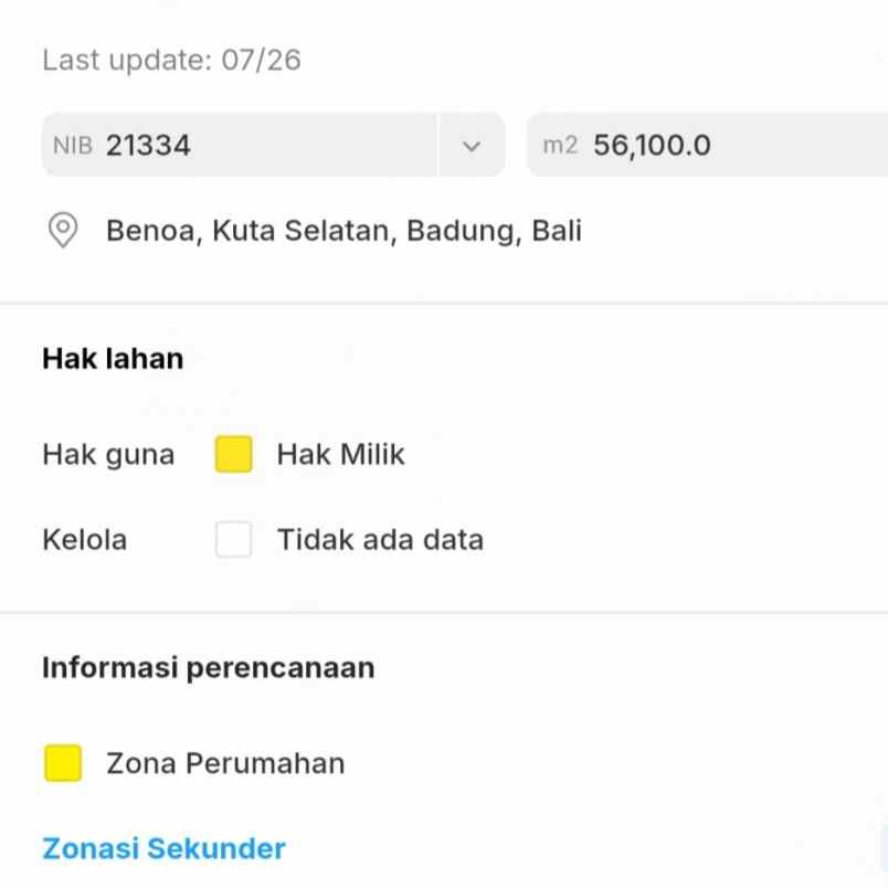 dijual tanah kampial