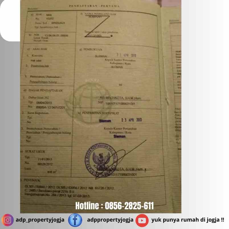 dijual tanah karangwaru tegalrejo