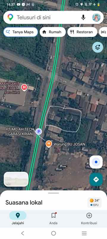 dijual tanah komersial strategis jalan raya krian