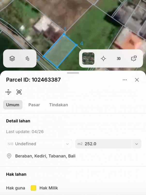 dijual tanah pantai nyanyi