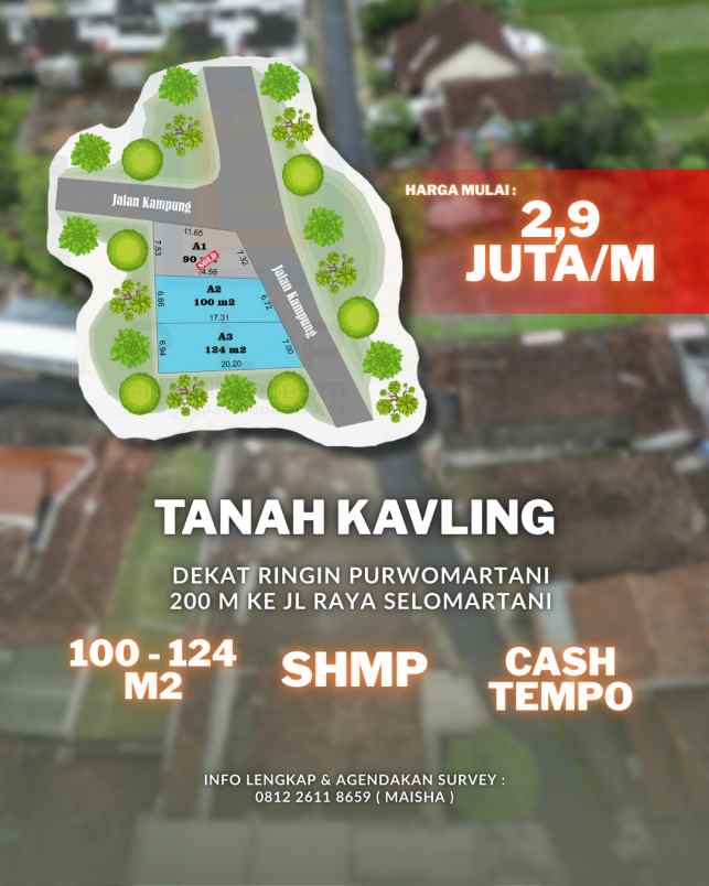 dijual tanah sanggrahan purwomartani