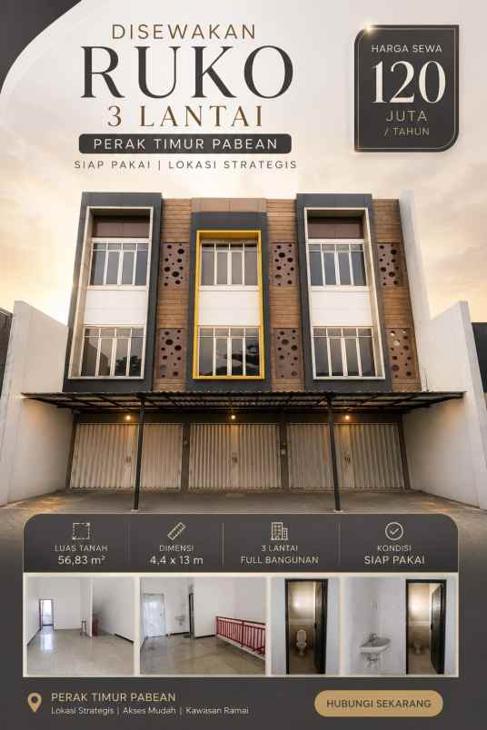 disewakan ruko gudang kantor jalan perak timur