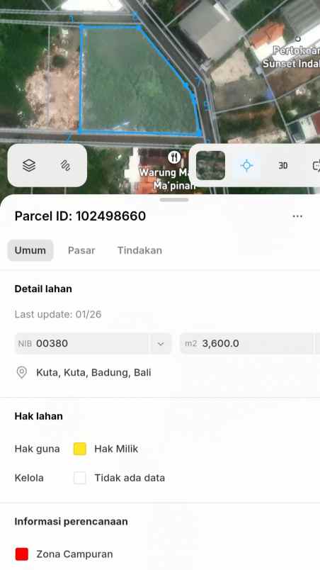 disewakan tanah sunsetroad siloam