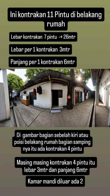 jual rumah kost ruko di pinggir jalan raya utama kamal