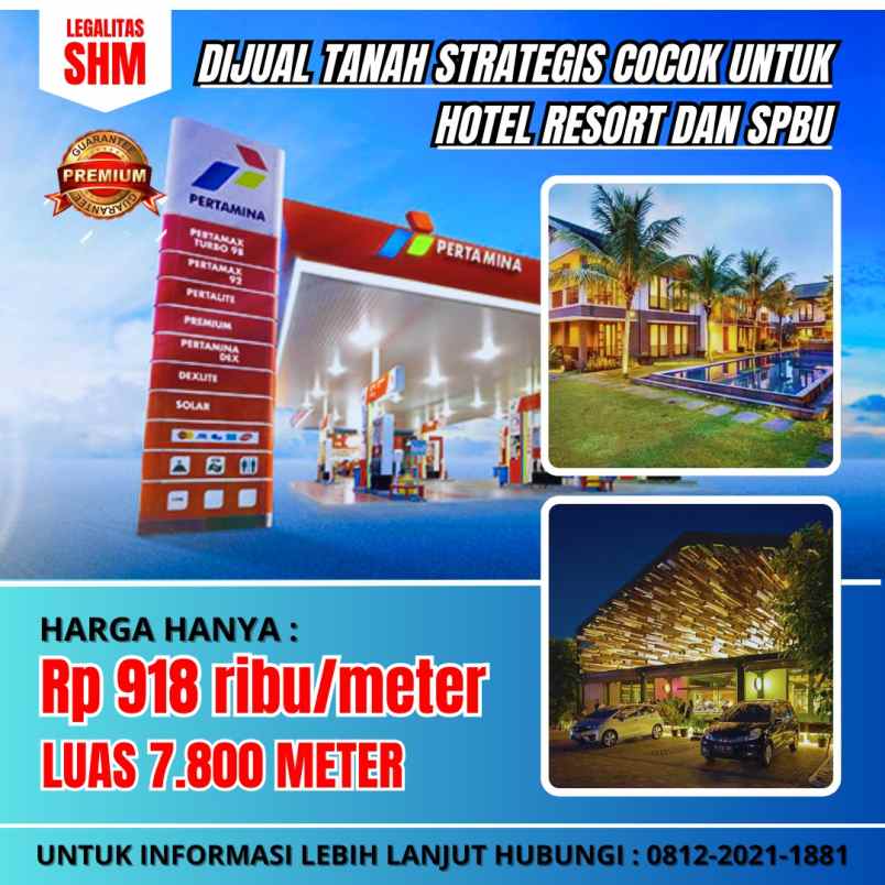 jual tanah strategis untuk hotel spbu