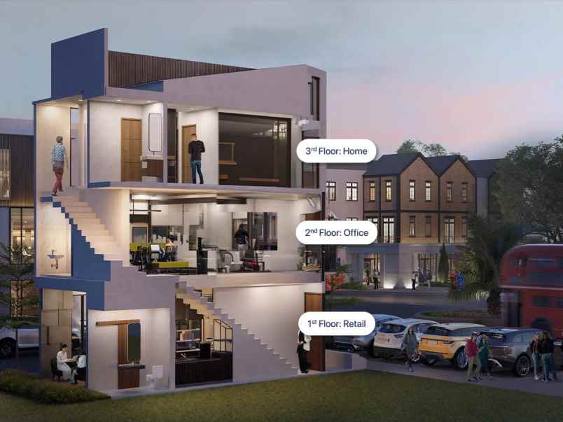 ruko premium 3 lantai di kota mandiri cinity