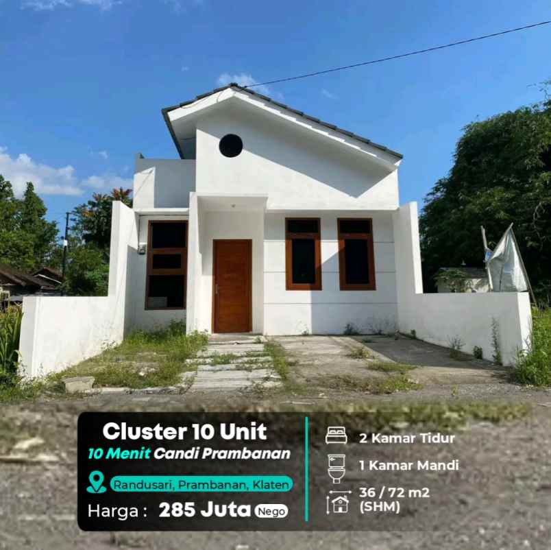 rumah cluster 10 unit 285 jutaan dekat candi prambanan