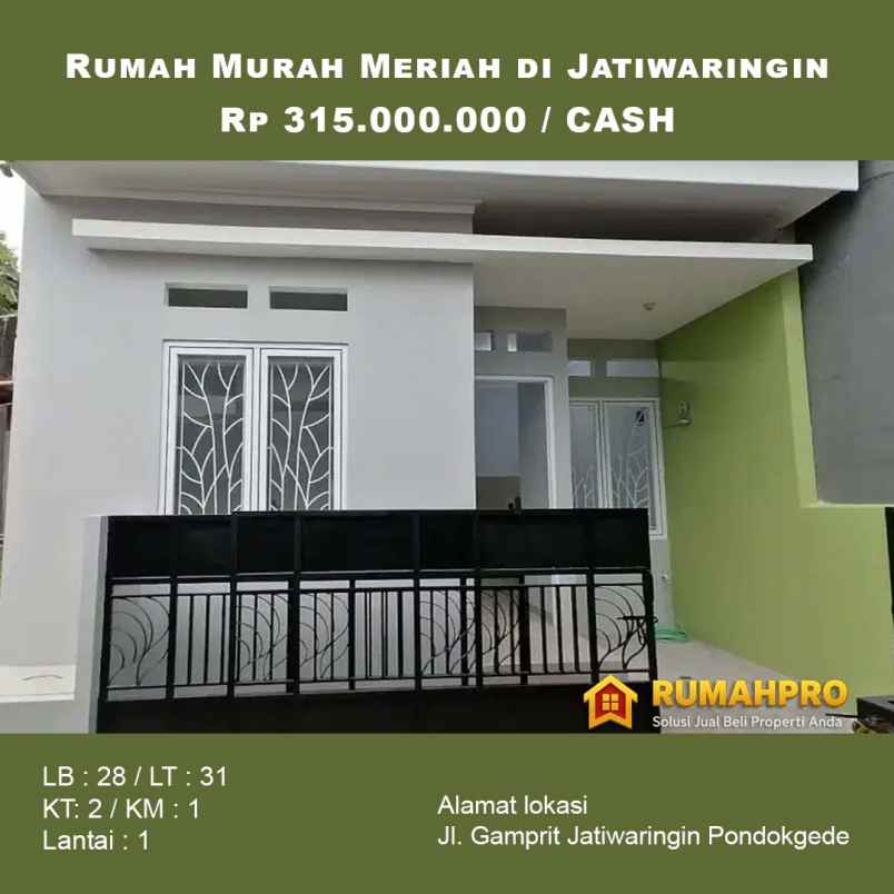 rumah murah meriah di gamprit jatiwaringin siap huni