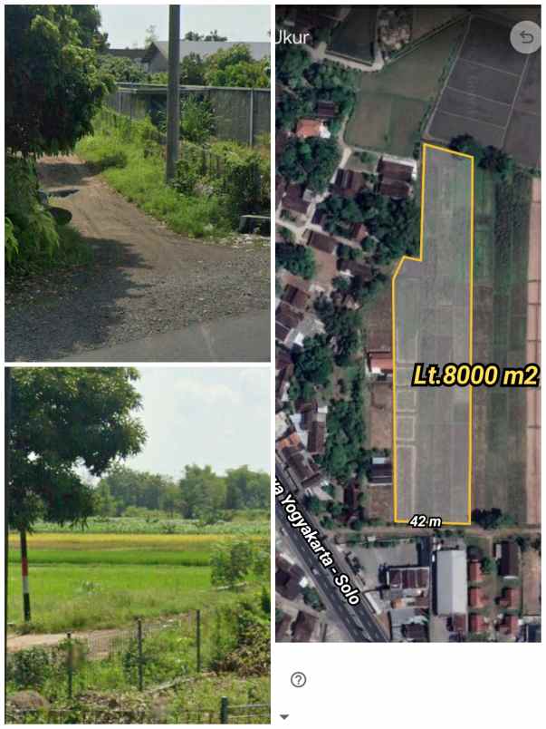 tanah dekat exit tol ceper klaten