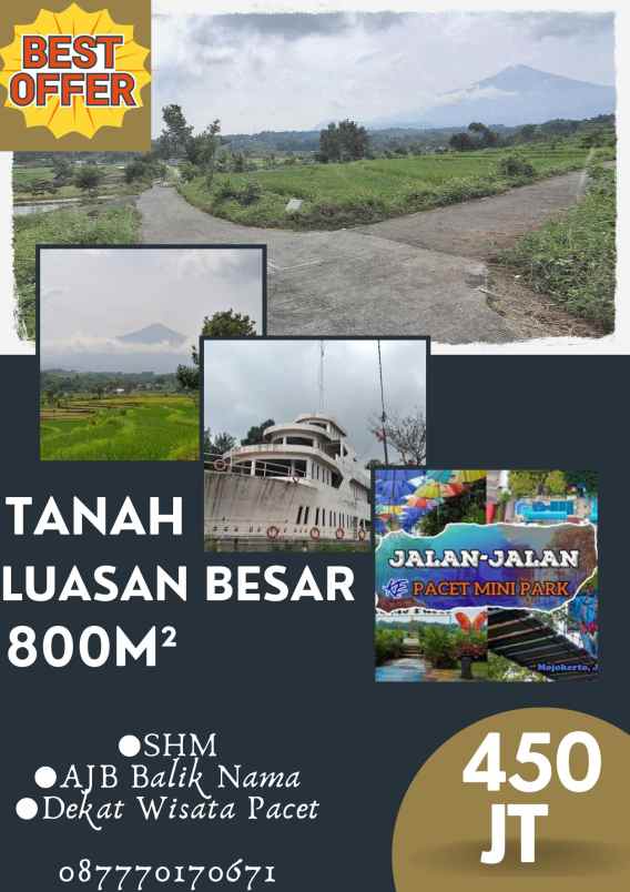 tanah murah luasan 800m2 kawasan cepokolimo pacet