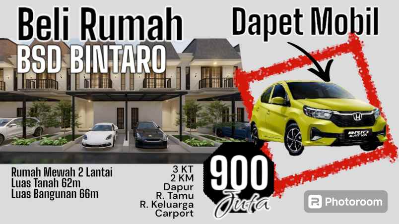 beli rumah bonus mobil lokasi bsd tangerang selatan