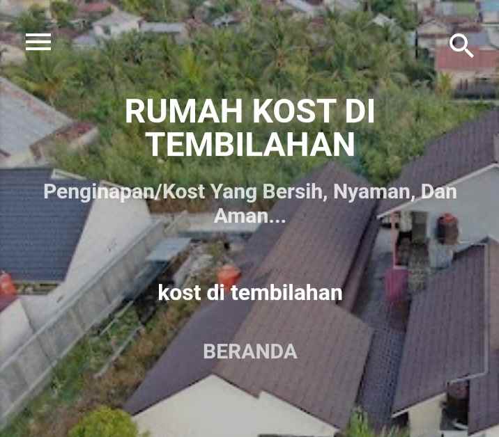 di sewakan kost kami
