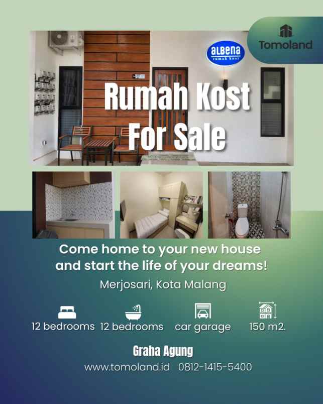 dijual kost jl simpang kyai h yusuf no