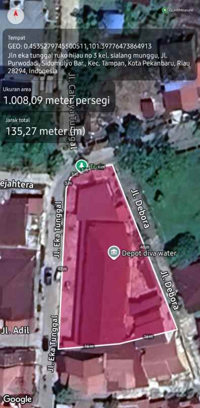 dijual ruko gudang kantor jl eka tunggal jl purwodadi