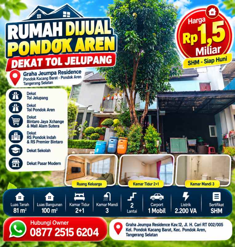 dijual rumah graha jeumpa residence kav