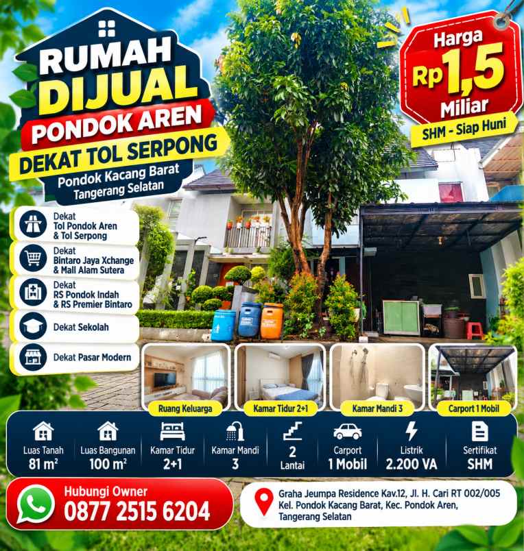 dijual rumah graha jeumpa residence kav