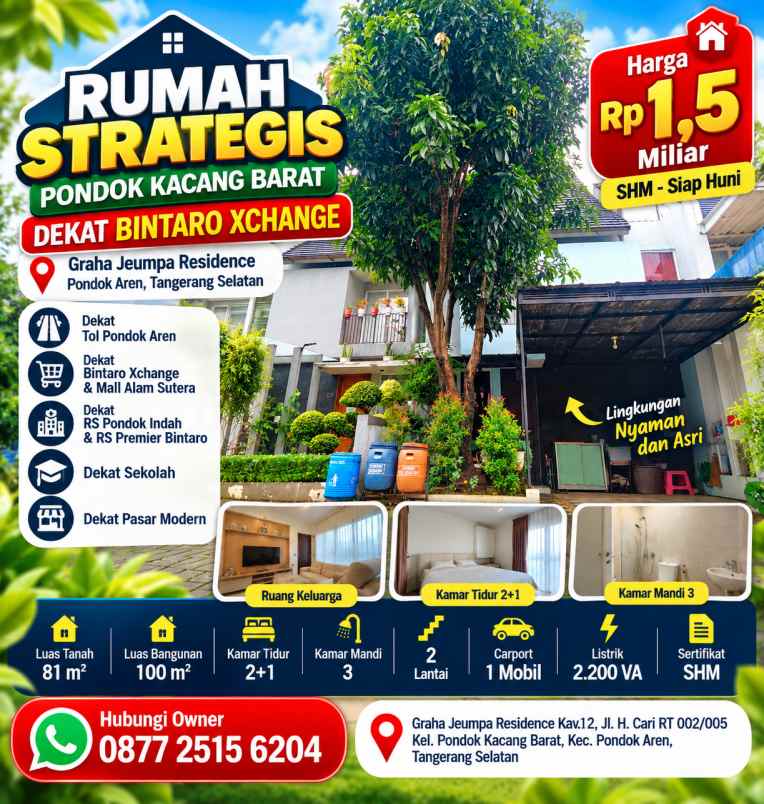 dijual rumah graha jeumpa residence kav