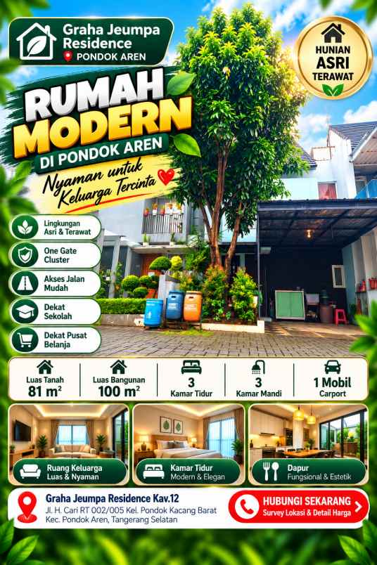 dijual rumah graha jeumpa residence kav