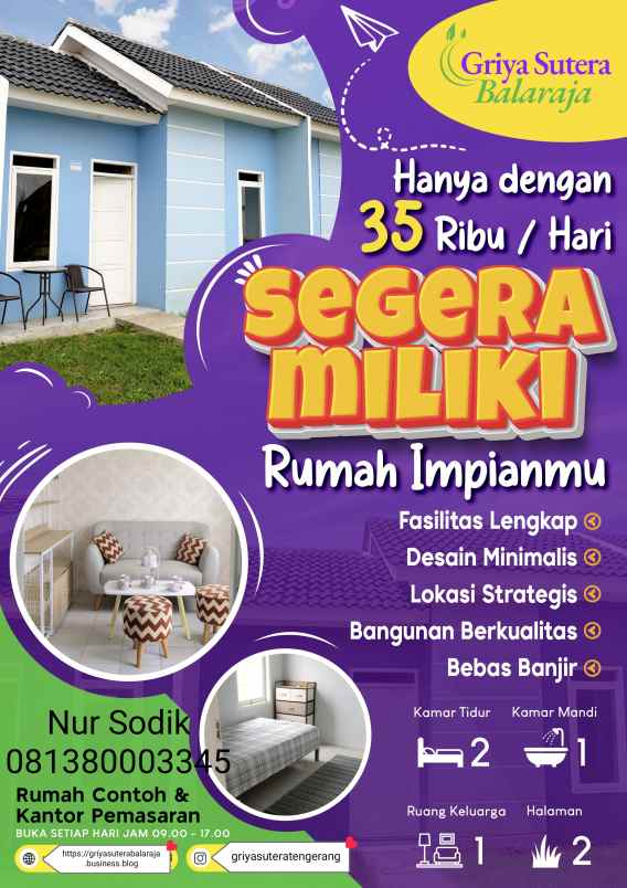 dijual rumah griya sutera balaraja