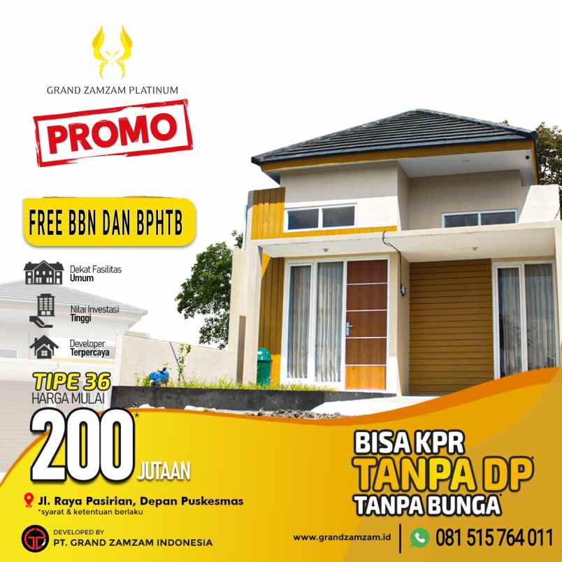 dijual rumah jalan raya pasirian lumajang
