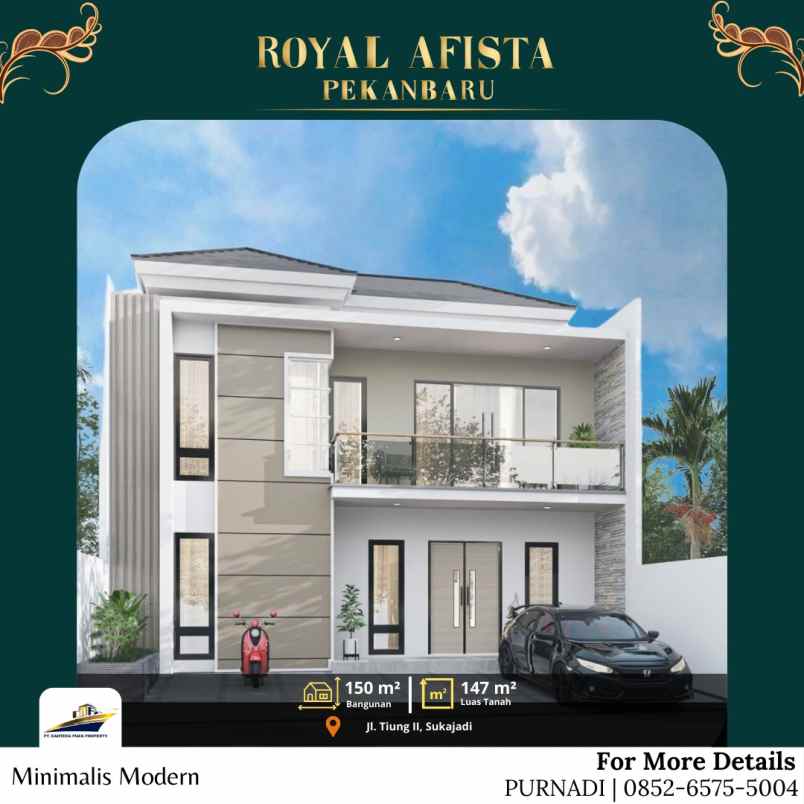 dijual rumah jl arifin ahmad