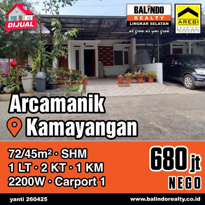 dijual rumah kamayangan residence