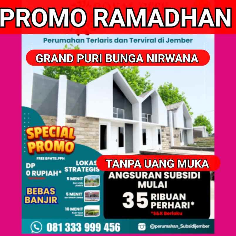 dijual rumah perumahan grand puri bunga