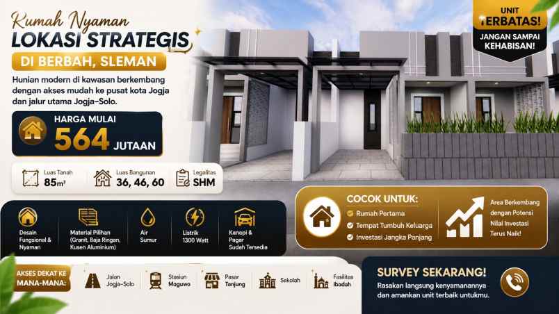 dijual rumah perumahan virendra berbah