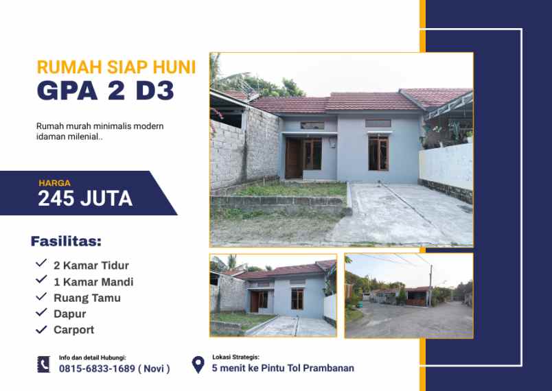 dijual rumah randusari kec prambanan