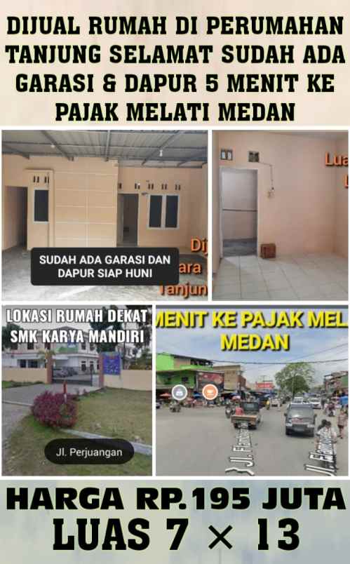 dijual rumah tanjung selamat medan