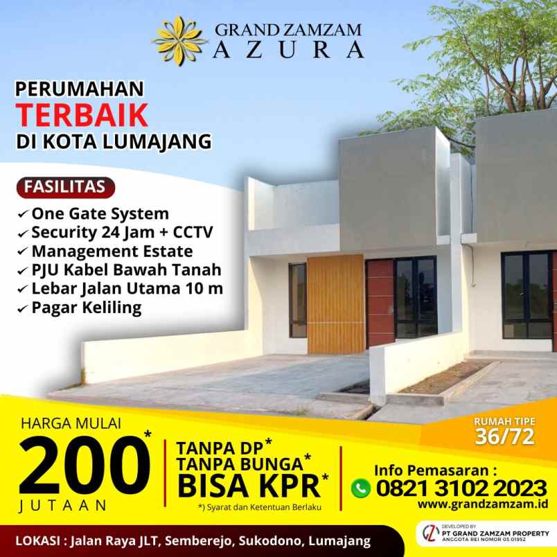 dijual rumah type 36 harga 200 jutaan di lumajang