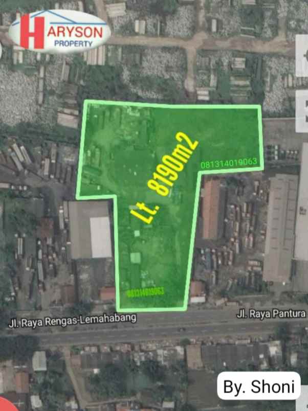 dijual tanah 8190 m2 cikarang timur
