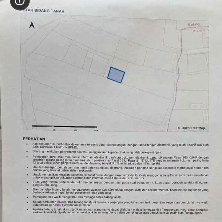 dijual tanah jl gunung salak