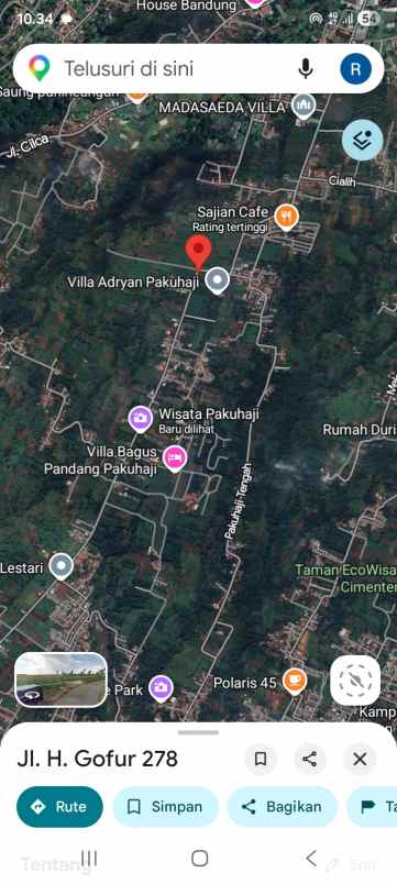 dijual tanah jl h gofur cilame