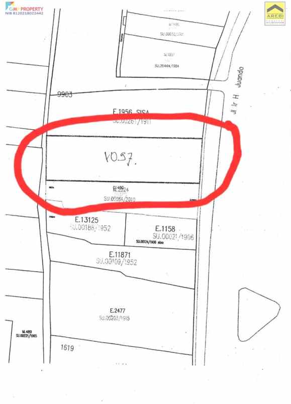 dijual tanah jl ir h juanda