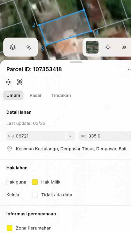 dijual tanah sekar tunjung