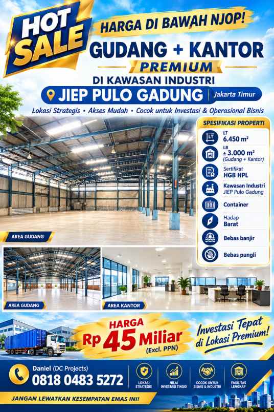 hot sale gudang kantor di jiep pulo gadung