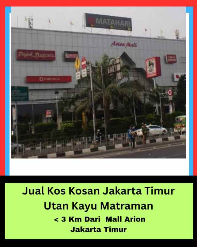 jual kos kosan jakarta timur matraman njop shm