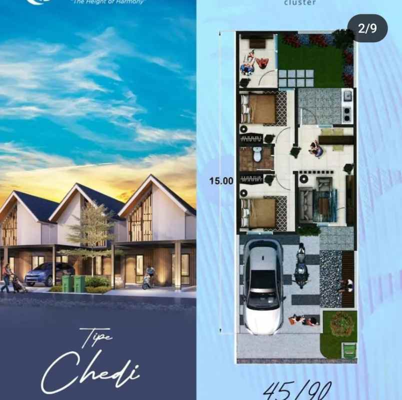 jual rumah nyaman type 45 90