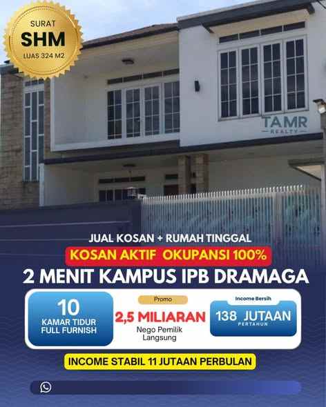 rukost 2 lantai premium siap huni dikawasan ipb bogor