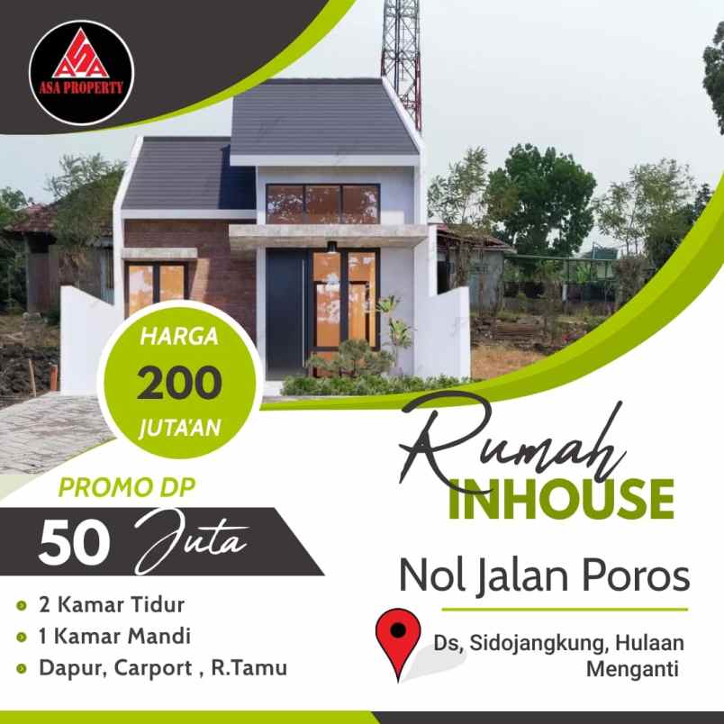 rumah harga 200 jutaan nol poros menganti