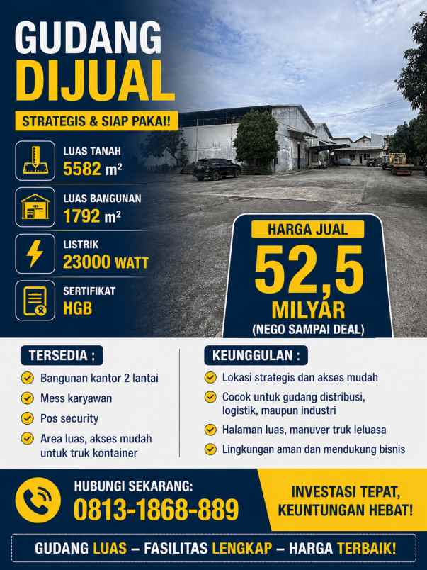 dijual ruko gudang kantor jl cakung cilincing