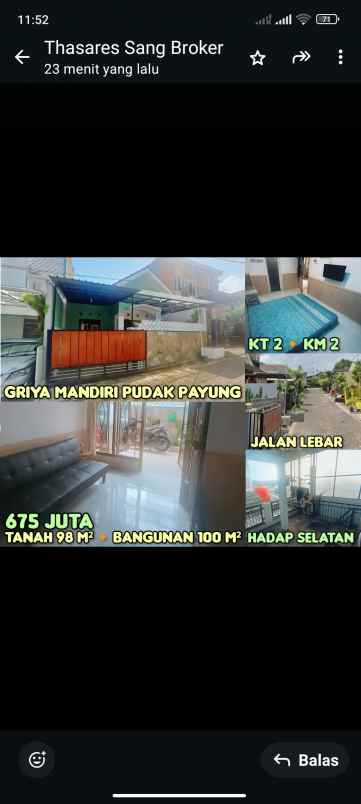dijual rumah di perum griya mandiri pupay semarang